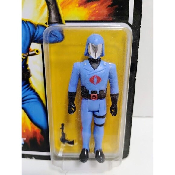 SUPER 7 REACTION FIGURES GI JOE COBRA COMMANDER CHROME VARIANT NOC NEW ON CARD - Picture 2 of 5
